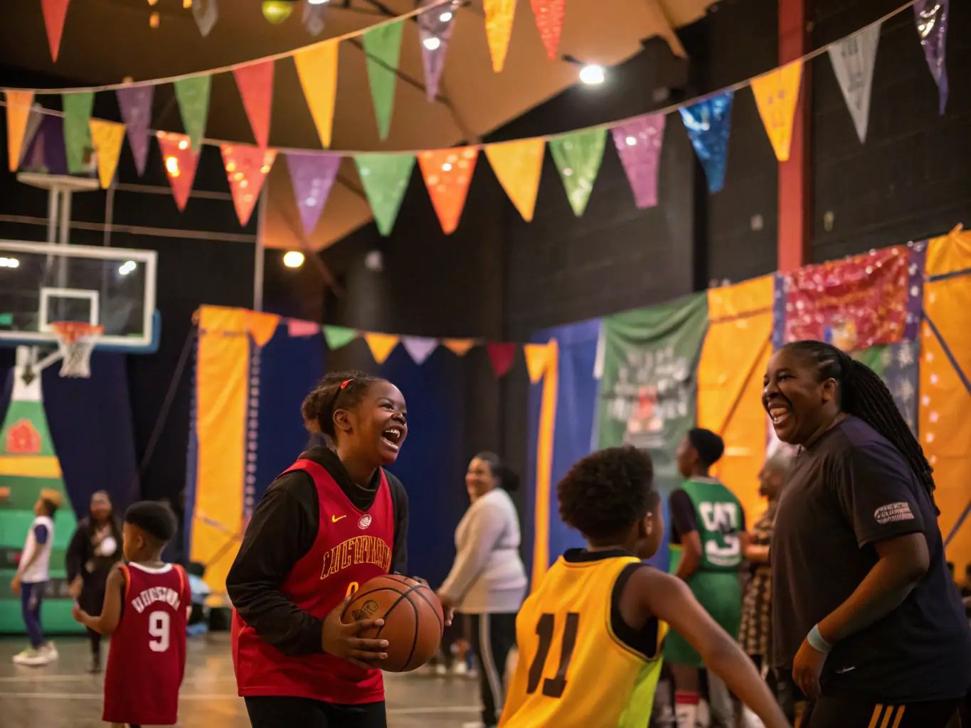 A photograph capturing the spirit of community engagement at a VDB event, showcasing players and families interacting positively.