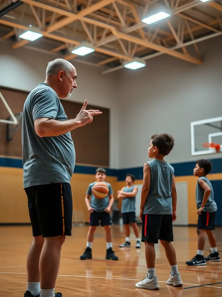 A diverse group of players, both male and female, participating in a specialized shooting clinic, receiving personalized coaching to improve their accuracy and technique at VDB.