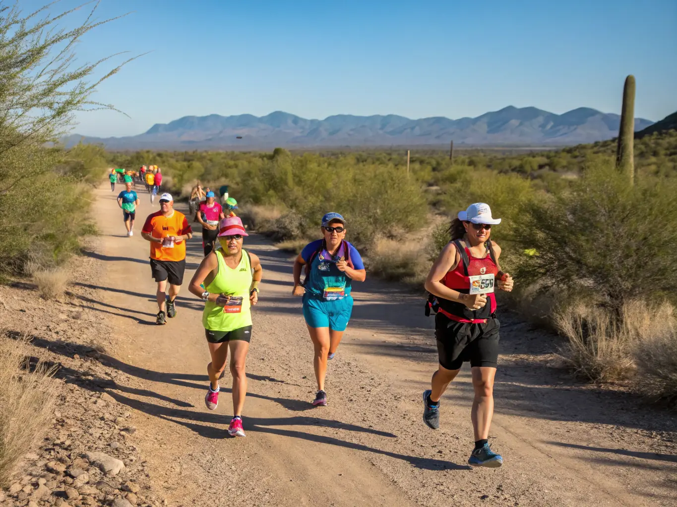 Runners participating in the "Trail des Balcons de Châteauvieux" event, showcasing the challenging and scenic course. The image captures the excitement and camaraderie of the race.